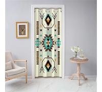 Odot Cortina de Puerta con Bohemio Marrón Vintage, Cortina Opaca Interior con Ojales, Termica Aislante, Cortinas de Privacidad para Cenador, Ventana, Salón, Cocina, Armario (120x200cm,Color C)