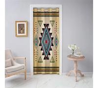 Odot Cortina de Puerta con Bohemio Marrón Vintage, Cortina Opaca Interior con Ojales, Termica Aislante, Cortinas de Privacidad para Cenador, Ventana, Salón, Cocina, Armario (120x200cm,Color H)