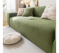 Odot Estilo Geométrico Nórdico Funda Sofa Ajustables (Verde,1 plazas) | Funda Sofa 5/4/3/2/1 Plazas para Familias Cubre Sofá Elasticas Antideslizante, Protector Perros Gatos Arañazo con Brazos