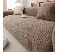 Odot Estilo Jacquard Nórdico Funda Sofa Ajustables (Marrón,3 plazas) | Funda Sofa 5/4/3/2/1 Plazas para Familias Cubre Sofá Elasticas Antideslizante, Protector Perros Gatos Arañazo con Brazos