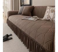 Odot Estilo Minimalista Nórdico Funda Sofa Ajustables (Marrón,4 plazas) | Funda Sofa 5/4/3/2/1 Plazas para Familias Cubre Sofá Elasticas Antideslizante, Protector Perros Gatos Arañazo con Brazos