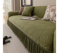 Odot Estilo Minimalista Nórdico Funda Sofa Ajustables (Verde,1 plaza) | Funda Sofa 5/4/3/2/1 Plazas para Familias Cubre Sofá Elasticas Antideslizante, Protector Perros Gatos Arañazo con Brazos