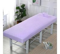 Odot Fundas Elásticas para Camillas de Masaje, Sábana Bajera Suave con Agujero, Espeso Funda Camilla Envoltura Completa Lavable para Camilla de SPA, Salón de Belleza (Morado claro,70x185cm)