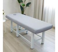 Odot Fundas Elásticas para Camillas de Masaje, Sábana Suave con Agujero, Funda Camilla Envoltura Completa, Color Sólido Cubierta de Belleza Lavable para SPA, Salón de Belleza (Gris claro,80x190cm)