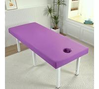 Odot Sabanas Elásticas para Camillas de Masaje, Sabana Bajera Colores Lisos Suave con Agujero, Funda Camilla Envoltura Completa Lavable para Camilla de SPA, Salón de Belleza (Morado puro,80x190cm)