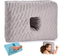 ODOXIA Almohada con Agujero | Almohada Agujero para Dormir de Lado | Anti Dolores para Piercings y CNH | Cojín Donut de Espuma Viscoelástica | Transpirable y Refrescante