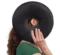 ODOXIA Almohada para Piercing y Pendientes | Alivio del Dolor de Oídos | Almohada para Dormir de Lado | Relleno Ajustable | Forma de Donut | Reduce la Presión | Piercing Pillow (Black)