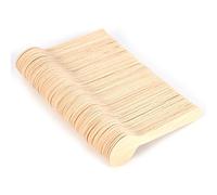 OEBUAFI 100 Uds Cucharas de Madera, Juego de Cucharas de Degustación de Madera, Mango Largo, Cuchara Redonda Suave para Helado, Postre, Yogur, Sopa, café, té