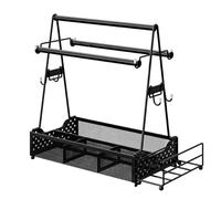 OEBUAFI Carrito para Parrilla con Soporte para Toallas de Papel, Carrito | Construcción de Hierro Inoxidable, Sostiene Utensilios, Platos de Condimentos, de Fácil Transporte para Camping, Picnic,