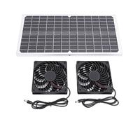 OEBUAFI El Kit de Ventiladores de Escape con Panel Solar Ventila Eficientemente Casas Pequeñas para Mascotas, Gallineros y Cobertizos, Ventiladores Duales de 16 W con Red Protectora, 2 Unidades