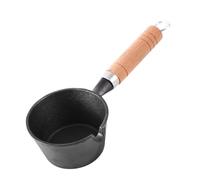 OEBUAFI Mini Olla de Fundición para Derretir Mantequilla con de Madera y Pico Antigoteo para Calentar Aceite y Cocinar Tortilla