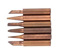 OEBUAFI Puntas de Soldadura de Cobre, Juego de Reposición Multi Forma | Puntas de cobre de 6 uds, conducción rápida del calor, compatibles con soldador 936, resistentes a la corrosión, no