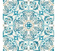 Oedim Pack 10 Vinilos Adhesivos para Suelo Imitación Azulejos Azules, 20x20cm, Vinilo Ecológico, Vinilo Mate, Autoadhesivos para Decorar o Renovar el Suelo