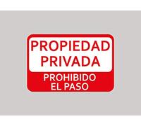 Oedim Pack 5 Señales de Propiedad Privada Prohibido el Paso | 30x20cm | Zona de Caza, Coto Privado, Caza Activa | Señaletica en Material Aluminio Blanco Resistente de 3mm | Duradera y Económica