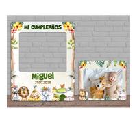 Oedim Photocall en Cartón para Cumpleaños Animales + Cartel, 100x80cm + 50x60cm. Enviar personalización a lucasgarcia@oedim.com photocall Decorativo para Eventos o Celebraciones puntuales