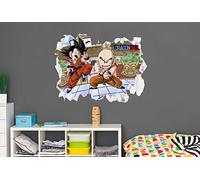 Oedim Vinilo de Pared Efecto Hueco 3D Dragon Ball Classic Goku y Krillin Producto Oficial | 85x64 cm |Producto Original | Vinilo Adhesivo |Decoración Hogar | DBC
