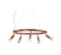 Örsjö Belysning Star redonda 5 focos de techo Ø60 cm Cobre