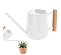 OFFCUP 35oz 1L Regadera Pequeña, Regadera de Acero Inoxidable para Jardín, Regadera con Caño Largo y Cómodo Mango de Madera, Regadera para Plantas, para Vivienda Exteriores Interior (Blanco)