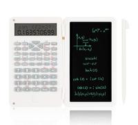 OFFCUP Calculadora Científica de Ingeniería con 6" LCD Tableta de Escritura, Calculadora Estándar 2 en 1 con Pantalla de 2 Líneas y 240 Funciones, Calculadoras Plegable para Oficina Escolar (Blanco)