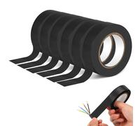OFFCUP Cinta Adhesiva Aislante, 6pcs 19 mm x 20 m Cinta Aislante de Fuerte Adhesión, Cinta Eléctrica Alta Flexibilidad, para Reparación de Conductos Eléctricos Agrupar Cables Eléctricos (Negro)