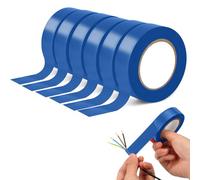 OFFCUP Cinta Adhesiva Aislante, 6pcs 19 mm x 20 m Cinta Aislante de Fuerte Adhesión, Cinta Eléctrica Alta Flexibilidad, para Reparación de Conductos Eléctricos Agrupar Cables Eléctricos (Azul)