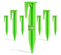 OFFCUP Cortacésped Clavos, 100pcs Piquetas Cortacesped, Robot Cortacésped Cable Clavijas de Fijación, Compatible con Gardena, Husqvarna, WORX, Bosch, AL-KO, Robomow, McCulloch Stiga-Verde