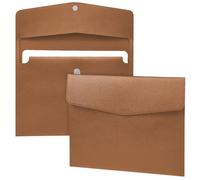 OFFCUP Funda A4 para Archivos, 2pcs Bolsa para Documentos de Cuero, Sobre para Documentos con Cremallera, PU Carpeta Portadocumentos A4, Organizador de Documentos para Papelería Tableta (Marrón)