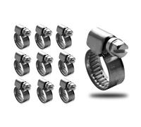 Offgridtec Abrazaderas profesionales de acero inoxidable V2 DIN3017, ancho de banda de 9 mm, rango de sujeción de 8 a 16 mm (10 unidades)