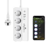 Offgridtec Juego de 4 regletas Smart WiFi con 4 enchufes cada uno + 2 USB-A y 2 USB-C, controlado por aplicación mediante Smart Life/Tuya, monitorización de energía en tiempo real, compatible con