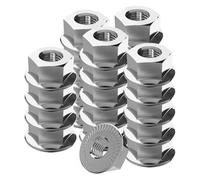 Offgridtec Tuercas de brida M6 de acero inoxidable con engranaje de bloqueo, DIN 6923 A2 V2A, tuercas hexagonales autoblocantes con rosca interior métrica, fijación inoxidable para uso interior y