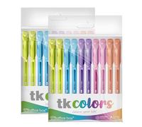 office box Boligrafos TK - Bolígrafos de tinta Semigel con Punta Metálica y Cuerpo triangular en Soft Touch que escribe más de 1 km by (Tk Colors - Pack 20 Surtidos)