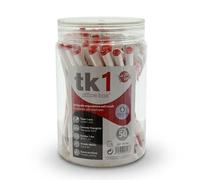 office box Boligrafos TK - Bolígrafos de tinta Semigel con Punta Metálica y Cuerpo triangular en Soft Touch que escribe más de 1 km by (Tk1 - Pack 50 Rojo)