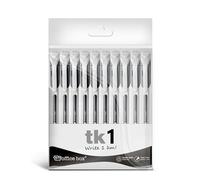 office box Boligrafos TK - Bolígrafos de tinta Semigel con Punta Metálica y Cuerpo triangular en Soft Touch que escribe más de 1 km by (Tk1 - Pack 10 Negro)
