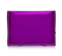 Office Box - Carpeta Clasificadora A5 con 12 Divisiones con Cierre de Gomas y Bordes Reforzados en Tela, Incluye 24 Etiquetas para personalizar e Identificador interior, 100% Reciclable. (Morado)