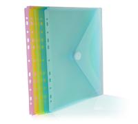 Office Box - Carpeta Sobre con Cierre de Velcro - Multitaladro - Tamaño A4+ - REF 353 - 5 Colores Classic - 4 Blush Pastel - 100% Eco - Pack 10 Classic assortment
