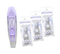 office box - Cinta Correctora DUO con Cinta Retráctil + Goma Giratoria - El corrector más completo, útil y eficiente que puedes llevar comodamente en tu estuche. (Pack 1 + 3 Recambios - Morado)