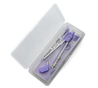 Office Box Compas Escolar T-Zero - Compas Articulado en Caja Rígida Resistente a Golpes y Durable con 3 Piezas : Compas Metálico, Estuche con Minas de Recambio y Adaptador Universal. Violeta