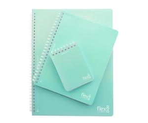 office box, Cuadernos Flexi A4/A5/A7 con Portadas y Espiral en Polipropileno, 80 hojas cuadriculadas de 80 gr. con pre corte y taladros Ideal para archivar en tu carpeta. (Azul - 3 UD Surtido)