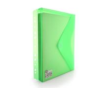 Office Box - Pack 10 Carpetas Sobre Cierre V-lock Tamaño A4+ con Fuelle de 3 cm. (hasta 300 hojas) Para archivar en anillas - Colores Classic Traslúcidos con acabado Soft Touch. (Verde)