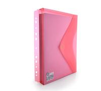 Office Box - Pack 10 Carpetas Sobre Cierre V-lock Tamaño A4+ con Fuelle de 3 cm. (hasta 300 hojas) Para archivar en anillas - Colores Classic Traslúcidos con acabado Soft Touch. (Rojo)
