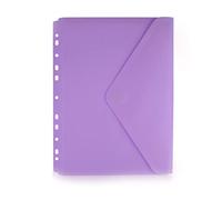 Office Box - Pack 10 Carpetas Sobre Cierre V-lock Tamaño A4+ Para archivar en anillas (max 80 hojas) en 4 Colores Blush Pastel con acabado Soft Touch, 100% Reciclables. (Morado Blush)