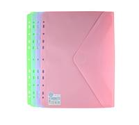Office Box - Pack 10 Carpetas Sobre Cierre V-lock Tamaño A4+ Para archivar en anillas (max 80 hojas) en 4 Colores Blush Pastel con acabado Soft Touch, 100% Reciclables. (Surtido Blush)
