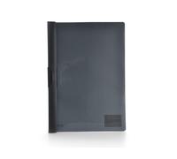 Office Box, Pack 10 Dossier Carpeta Clip It A4 de Gran Capacidad Para Hasta 60 Hojas con Pinza de Plástico en color Negro y Portada Transparente + Cuerpo Flexible en Color sólido Fabricado en Poliprop