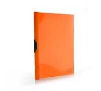 Office Box, Pack 10 Dossier Carpeta Clip It con Pinza de Plástico A4 Colorline con Portada Transparente y Capacidad Hasta 30 Hojas en PP 100% ECO de Colorline. (Naranja)