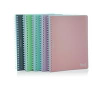 office box, Pack 5 Cuadernos Flexi A5 (21 x 15 cm/cuartilla) - Portadas y Espiral en Polipropileno, 80 Hojas con pre-corte+taladros para archivar, Surtido 5 Colores. (5 Colores - 5 UD - Tamaño A5)