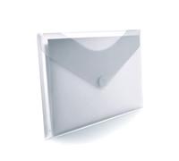 Office Box, Pack de 10 Carpetas Sobre con Cierre de V-Lock Formato A4+ Disponible en 5 colores traslúcidos con acabado Soft Touch, 100% Reciclable. (Cristal)