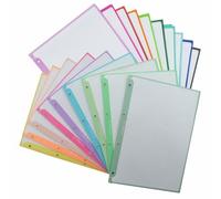 Office Box - Papel de Recambio Tamaño A4 para CARPETA&BLOCK - Perforado de 4 anillas, apto todas las carpetas - 100 Hojas Cuadriculadas de 90 grs. en 10 Colores (Blush + Colorline)