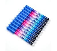 office box - TK Borra Bolígrafo Borrable - Pack 10 Unidades - Tinta Azul 0,7 mm - Doble Borrador en Cuerpo y Tapa - Hasta 4 Veces Más Duradero - Escribe perfectamente.