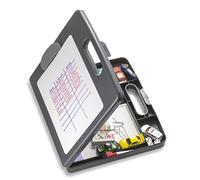 Officemate Caja portapapeles para actividades con pizarra de borrado en seco, tamaño carta/A4, carbón (83383)