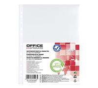 OFFICER PRODUCTS 21141155-90 Fundas para folletos, 100 unidades, DIN A4, granuladas, abiertas, fundas de plástico perforadas para documentos, archivos, carpetas de papeles/PP/transparente, 21141155-90